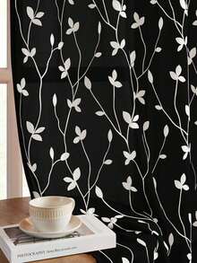1pc/2pcs Premium Boho Style Embroidered Sheer Curtains For Living Room & Bedroom, Minimalist Line Art Voile Drapes, Fade Resistant Soft Light Blocking Breathable Home Decor, Easy To Install And Maintain - Black - View 5