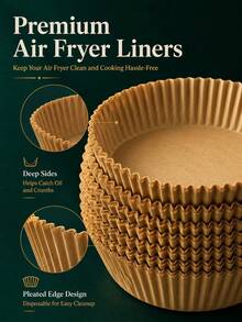 25/50/100pcs Air Fryer Paper Liners, Round, Kitchen Accessories, Non-Stick Baking Paper, Air Fryer Accessories, Oil-Proof And Water-Proof, Suitable For Baking, Roasting And Microwave Use - Multicolor - View 8