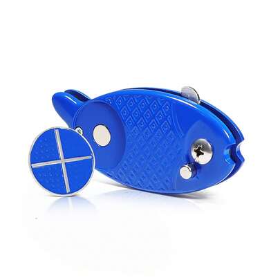 Herramienta plegable de golf con forma de pez para reparar hoyos, tenedor de reparación de bolas con resorte, herramienta portátil de reparación de césped, accesorio de golf para jugadores