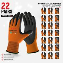 JOISIV 22 Pairs Unisex Nylon Work Gloves, Microfoam Coated Safety Gloves, Touchscreen Compatible, Strong Grip, Breathable & Comfortable, Durable Protection, Suitable For Gardening, Construction, Warehouse, Auto Repair And Outdoor Work - 22Pairs - View 17