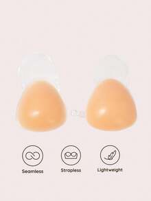 Lignisse Reusable Silicone Sticky Bra Invisible Push Up Adhesive Nipple Covers With Storage Board Self-Adhesive Seamless Lift Pasties No Show Women Intimates - Multicolor - View 2