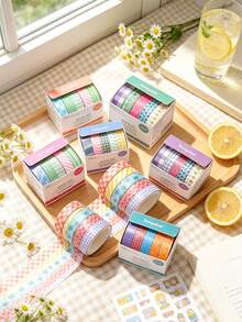 Băng keo Washi họa tiết sáng màu, băng keo Washi trang trí nhiều màu sắc, băng keo thủ công họa tiết dùng cho scrapbooking, ghi chép nhật ký, lập kế hoạch, làm thiệp, gói quà, đồ thủ công DIY, dành cho người yêu nghệ thuật, học sinh, giáo viên, quà tặng tựu trường, Halloween, Lễ Tạ ơn, Giáng sinh - Mẫu mới - Xem 4