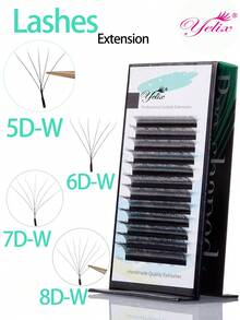 yelix 5D 6D 7D 8D W-Shape Premade Lash Clusters 8-15mm Mix, Automatic Flowering Faux Mink False Eyelashes, Natural Soft Dense Volume Individual Lashes, Fluffy Lash Extensions For Salon DIY Daily Makeup - View 1