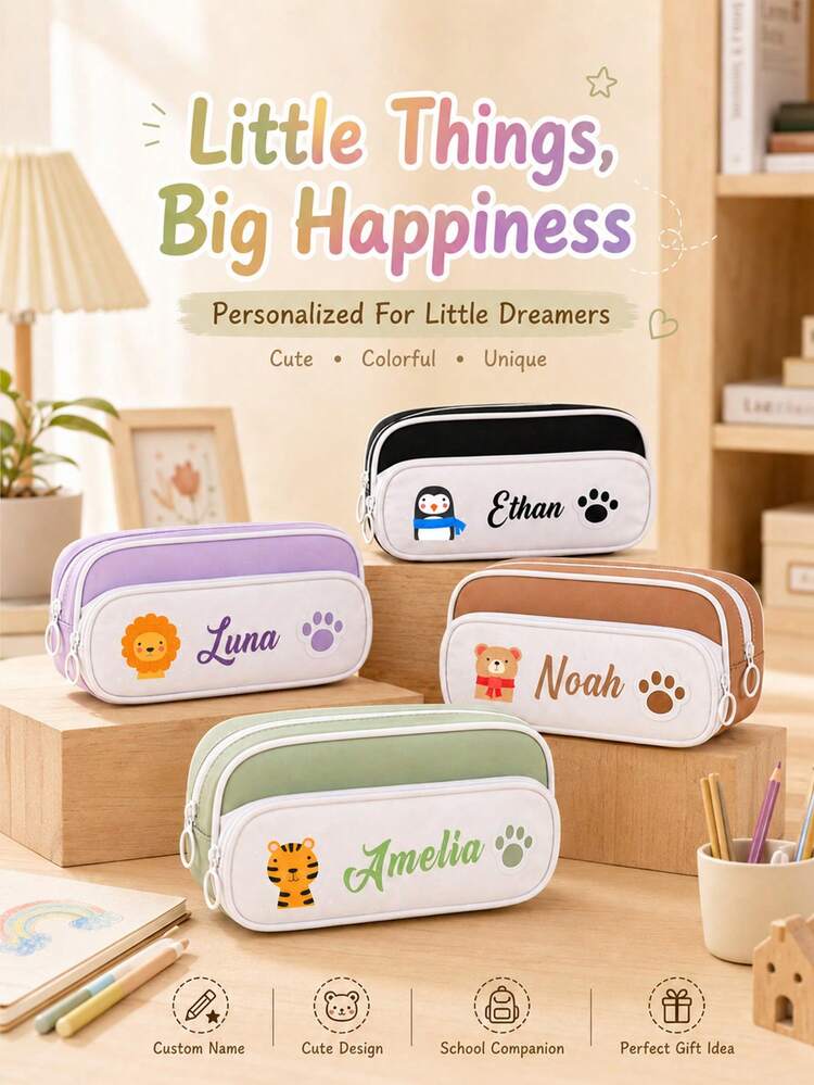 Personalized Name Transparent Large Capacity Pencil Case, Stylish And Simple Pencil Bag, Customized Name Pencil Case, Large Capacity Nylon Mesh Transparent Breathable, Exam/Student Stationery Bag, Mesh Pencil Bag,School Office,Back To School Supplies - Multicolor - View 8
