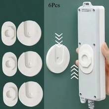 6pcs Power Socket Fixer, No-Drill Socket Fixer, Desktop, Wall, Multi-Function Fixer, Socket/Remote Control/Storage Box Fixer - A - View 12