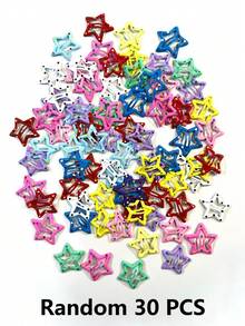 30pcs Colorful Hollow Star Hair Clips - Cute Bangs Clips For Fashionable Women. No Storage Box, Used For Hairstyle Creation. These Hair Clips Add Charm To Your Look, Great For Daily Wear. - Multicolor - View 14