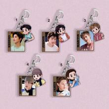 CO RTIS All Members Real Person Q Version Double-Sided Acrylic Keychain, Set Of 5 Designs Corresponding To Keonho, Juhoon, Seonghyeon, James And 5 Members, Real Photo Paired With Cute Q Version Design For Creative Vibe, High-Definition Printing With High Color Fidelity, Thickened Acrylic Material Wear-Resistant Scratch-Resistant And Anti-Yellowing, Metal Lobster Clasp For Easy Opening And Closing, Can Be Hung On Backpack, Keys, Card Holder, Popular Merchandise For HYBE New Boy Group Fans Collection And Support Decoration - Multicolor - View 2
