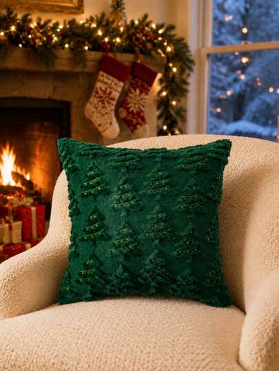 Christmas Pillowcase, Soft Faux Fur Pillow Cover Holiday Decoration, Fluffy Plush Sofa Cushion Cover, Suitable For Holiday Winter Sofa Living Room Home Decor