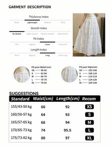 EARO White Floral Embroidered High Waist Skirt, Korean Style, Versatile, Spring/Summer New Arrival - White - View 8