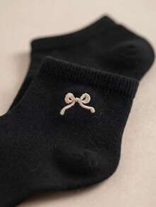5/10/20 pares de calcetines aleatorios para mujer, calcetines de tobillo con detalle de lazo lindo, accesorios casuales diarios para otoño y regalos de vuelta a la escuela para mujeres - Multicolor - Ver 4