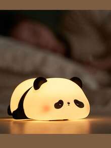 1pc Panda Shaped Home Decor Night Light - Silicone Touch Lamp, 3 Modes, USB Rechargeable LED Light, Suitable For Bedroom, Living Room, Desktop And Other Indoor Decoration, Thoughtful Christmas Gift For Family And Friends - Multicolor - View 7