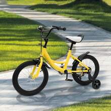 Yellow 16-Inch Kid's Bicycle With Removable Training Wheels Comfortable Anti-Slip Handlebars For Children With Height Of 105cm To 135cm - Yellow - View 1
