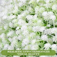 40PCS Starry Sky Simulation Flowers, Loose Starry Sky Simulation Flowers Real Touch Gypsophila White Fake Flowers For Wedding Bouquet Party Floral Arrangement Home Garden Decor - White - View 4