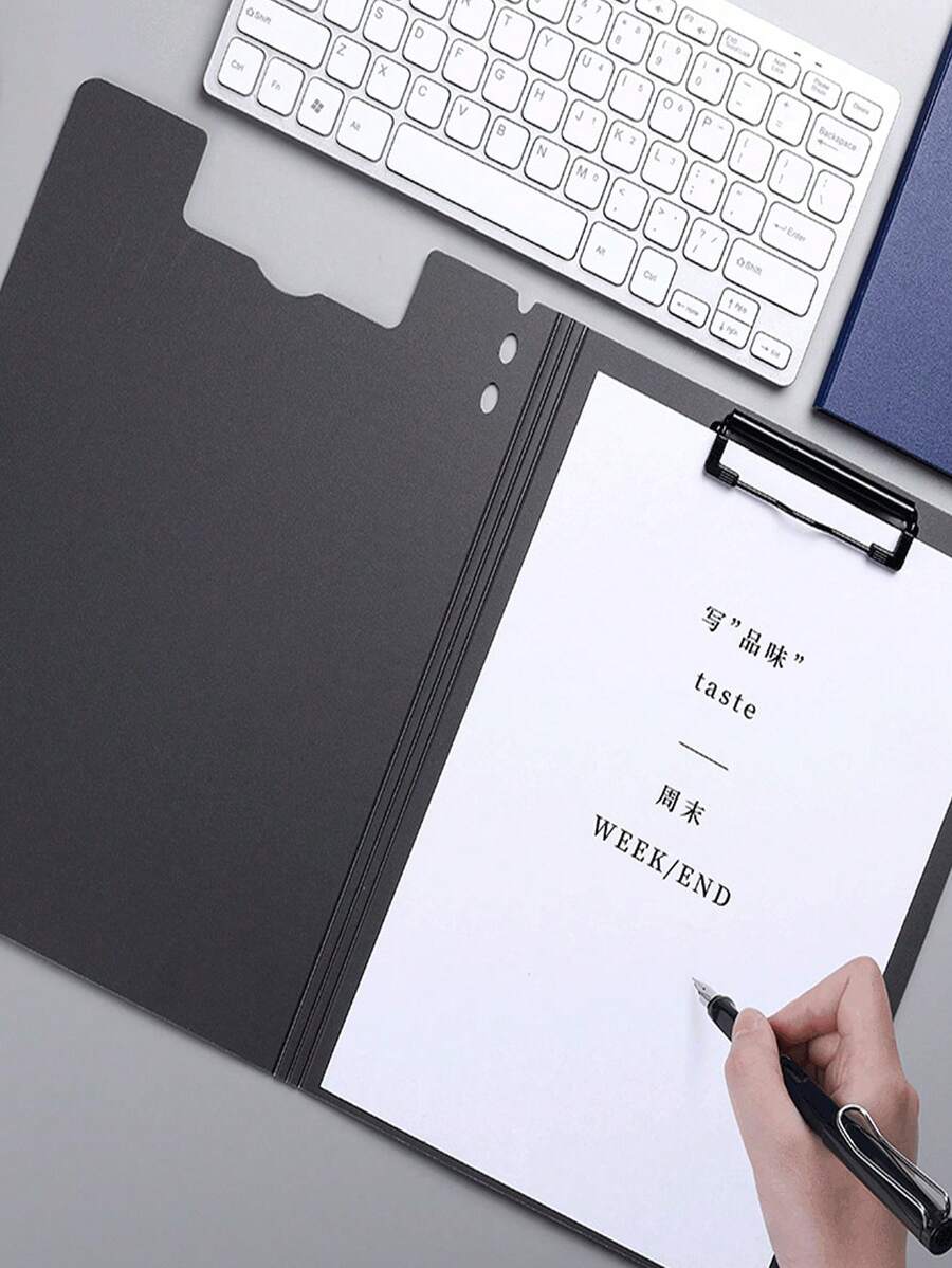 Thickened A4 Folding Folder, Horizontal And Vertical Clipboard, Multi-Color Document Storage Organizer, Office And Student Exam Paper Clipboard - A - View 1
