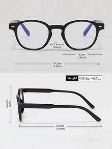 1 par de gafas ovaladas vintage versátiles transparentes, marco completo con lentes planas personalizadas para mujeres, adecuadas para viajes, vacaciones, uso diario y decoración - transparente - Ver 7