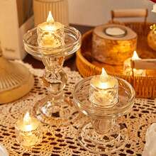 1/3/12/24pcs Crystal Shaped LED Electronic Candles, Battery Operated, Flameless Candles, Indoor Tabletop Bar Decor Candles, Holiday, Party, Wedding, Proposal, Birthday Decoration Lights, Create Romantic And Cozy Atmosphere - Yellow Light - View 18