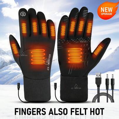 Guantes Calefactados USB, Guantes Cálidos de Invierno, Guantes Tejidos, Disponibles en Dos Estilos: Calefacción en el Dorso de la Mano y los Dedos, o Solo Calefacción en la Palma y el Dorso de la Mano. Perfecto como Regalo Cálido de Invierno para Padres y Amigos.