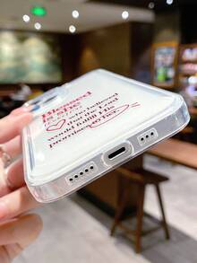1件極簡宗教標語愛心圖案太空透明全包防滑軟手機殼，適用於 iPhone 11/12/13/14/15/16/17 Pro Max - 彩色 - 查看 4
