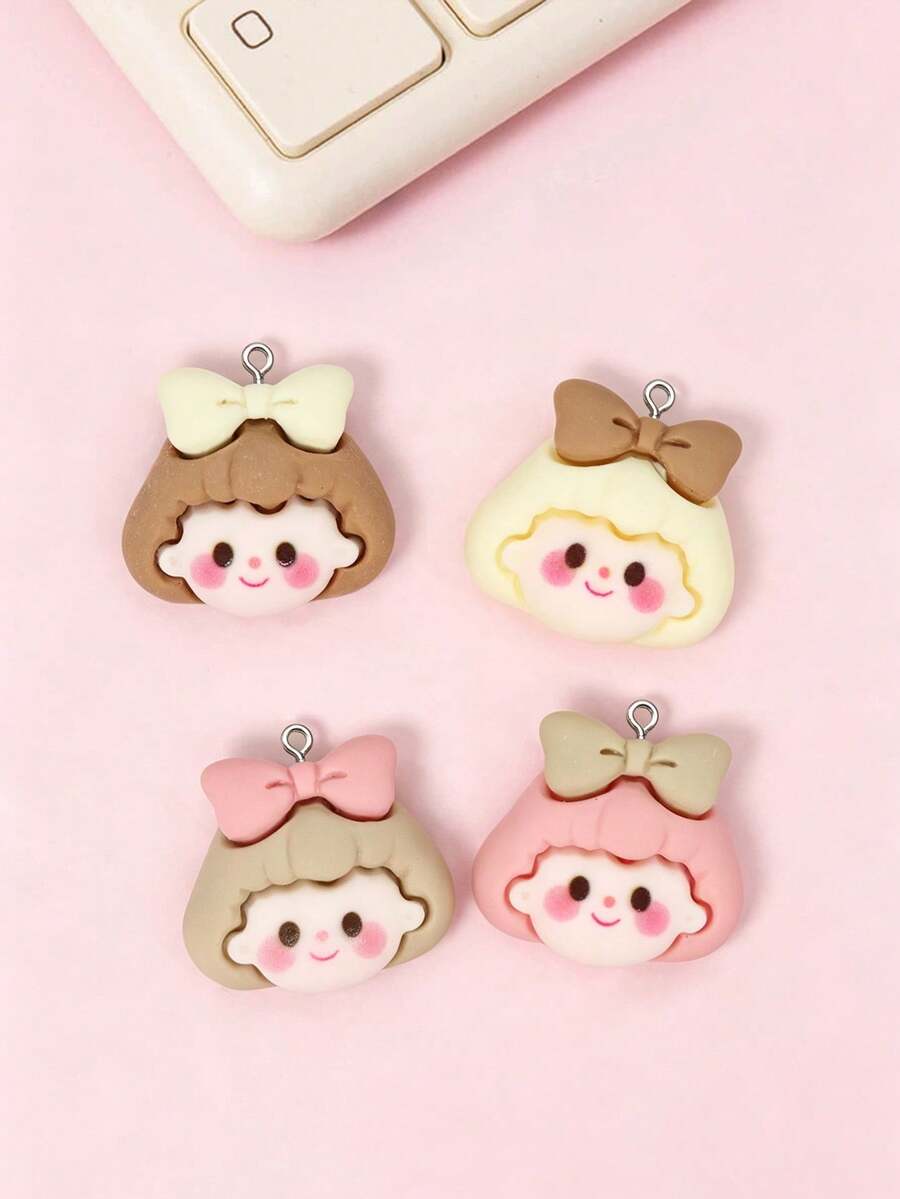 10/20/100pcs Cute Cartoon Girl DIY Cream Glue Accessories Resin Small ...