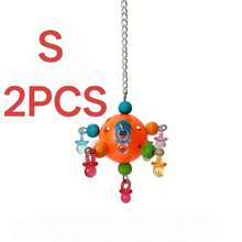 1pc Plastic Perforated Hanging Bird Cage Toy, Suitable For Small And Medium Birds, Fun Star-Shaped Ball Bird Destruction Stress Relief Chewing Toy, Suitable For Bird Cage Toy - A+B - View 7