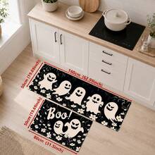 1/2pcs Halloween Ghost Pattern, Vintage Diatomaceous Earth Bath Mat, Super Absorbent, Non-Slip, Perfect For Bathroom, Kitchen And Dining Room, Quick Drying, Machine Washable, Perfect Gift For Home Decor And Bathroom Mat - Multicolor - View 10