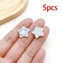 5/20pcs Silvery Plated Blue Rhinestone Charms Dolphin Shell Star Heart Butterfly Owl Pendant For DIY Bracelet Necklace Earring Jewelry Making Findings - Blue - View 10