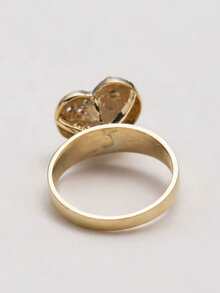 1pc Retro Style Fashion Simple Ring Vintage Bohemian Style Irregular Heart Design Fashionable All Match Simple Ring - Gold - View 5