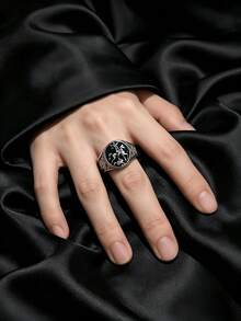 1pc St. George Dragon Slayer 316L Stainless Steel Ring, Vintage Celtic Knot Engraved Men's Ring, Non-Fading - St. George Dragon Slayer Men's Ring - View 4