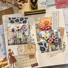 24 Lembar Kertas Scrapbook Motif Bunga Gambar Tangan Vintage, Ukuran 6*6 Inci, Kertas Dekoratif Pola Bunga Liar Gaya Manuskrip Usang, Cocok untuk Kolase, Origami, dan Bahan Scrapbooking, Kertas DIY, Bullet Journal, Kartu Ucapan, Pembungkus Kado, dan Dekorasi Rumah - Square - View 4