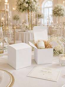 12/6/1pc White Gift Box With Lid | 5x5x5 Inch Durable Square Gift Box | Suitable For Weddings, Christmas, Holidays, Birthdays And All Other Occasions - Gift Packaging Box - View 6
