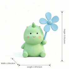 Small Dinosaur Windmill Hanging Ornament, PVC Material (Silicone Strap/No-Trace Sticker) 2 Options, Suitable For Bicycle, Electric Bike, Motorcycle, Car Interior Decoration - Little Dinosaur Pinwheel - View 10