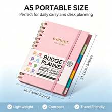 A5 Spiral Budget Planner Notebook, PU Leather Undated Budget Ledger With Expense Tracking, Financial Bill Organizer Monthly Budget Planner, Bookkeeping Ledger For Recording Income And Expenses, Budget Planner, Budget Ledger, Personal Finance Management, Household Budget Record Notebook, Organizer Ledger - Rectangle - View 5