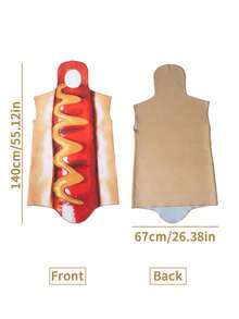 Adult Unisex Hot Dog Costume, Suitable For Carnival, Halloween, Christmas, Made Of Sponge Material, Funny Cosplay Outfit - Multicolor - View 3