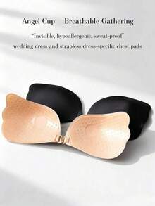 1pc Invisible Front-Closure Adhesive Bra, Suitable For Summer, Fits Spaghetti Strap Dresses, Backless Dresses, Camisoles - Multi-color - View 3