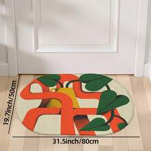 1pc Oval Flannel Door Mat, Soft Comfortable Absorbent Non-Slip Machine Washable With Backing, Suitable For Entrance, Living Room, Patio, Bedroom, Kitchen, Laundry Room, Bathroom, Multi-Functional Home Floor Mat, Entryway Rug, Kitchen Bathroom Carpet, Holiday Decoration - Multicolor - View 11