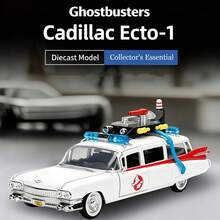 Simba Jada Toys Hollywood Rides Ghostbusters ECTO‑1 1:24 Scale Die‑Cast Vehicle, White Collectible Display Toy For Movie Fans & Hobby Collectors - Multicolor - View 3