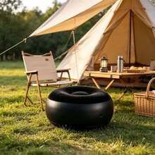 PVC Printed Inflatable Cushion, Portable Round Inflatable Foot Pad, Suitable For Indoor, Outdoor And Garden Use - Multicolor - View 5