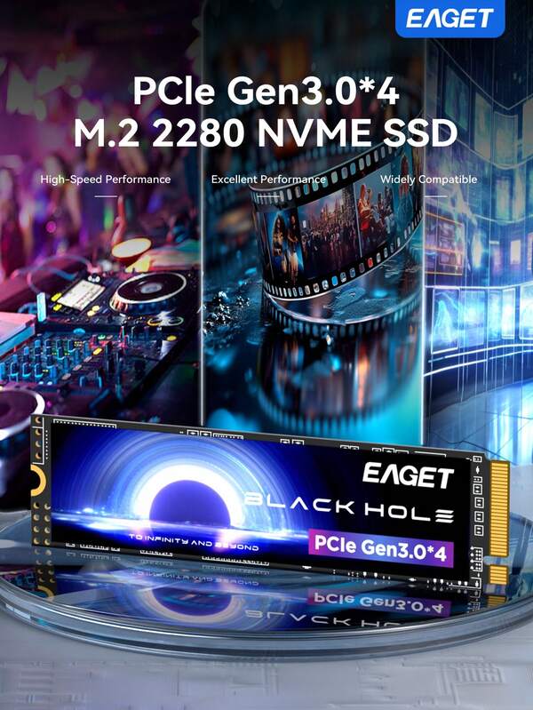EAGET SP3000 M.2 2280 NVMe SSD PCIe Gen3.0 X4 Internal Solid State Drive, Read Speed 3500MB/S, NVMe 2.0 Protocol, Efficient Heat Dissipation, Suitable For Laptop And Desktop Computers