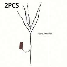 1 String Elegant Birch Branch LED String Lights - Battery Powered, Includes 20 LED Bulbs, Suitable For Home, Bedroom, Wedding, Christmas, Holiday Decor - White - View 14