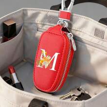 26 Letter Plainweavekey Bag,Red Yellow Flowerkey Bag,Car Keychain,Keychain,PUkeychain,Wallet,Zipper Bag,Carkeyorganizer,Men'sgift,Christmasgift - Multicolor - View 20