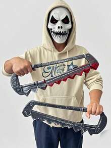 1PC Halloween Costume Prop Fake Manual Tools Hammer Wrench Crowbar Pipe, Blood Stains Are Manually Sprayed, May Slightly Differ From The Image, Please Do Not Purchase If You Mind - Multicolor - View 3