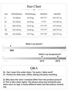 1雙女款秋季80g單層無刷毛黑色透膚褲襪，彈性高腰性感修身緊身褲，適合20-25°C - 咖啡棕 - 查看 10