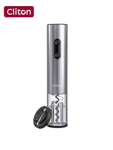 CLITON Electric Wine Opener, Battery Operated Automatic Wine Bottle Corkscrew With Foil Cutter & LED Light, Stainless Steel Reusable Cork Remover, Gift For Wine Lovers, Birthday Christmas Anniversary Thanksgiving Present For Men Women, Home Kitchen Party - Silver - View 8