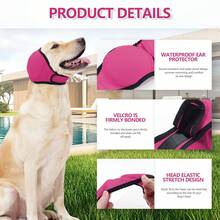 Adjustable Dog Ear Muffs Headwear, Reduces Thunderstorm, Fireworks, Travel Noise, Suitable For Medium To Large Pets - Hot Pink - View 3