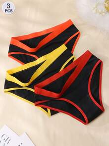3pcs/Set Ladies Cotton Lingerie Panties Low-Rise Briefs Mix Colors Underwear For Woman - Multicolor - View 4