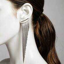 DIYCCPC Exquisite Long Tassel Earrings For Women, Elegant Luxury Jewelry Accessories, Suitable For Holiday Parties And Events - Earrings - View 2