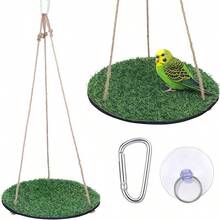 1 Set Mainan Panjat Hammock Rumput Buatan untuk Burung Beo Besar, Sedang, dan Kecil, Tupai, Hamster, dan Hewan Peliharaan Kecil Lainnya, Hadiah Liburan - 1 set (hammock + pengait + pengisap karet) - View 9