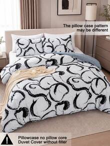 2/3pcs Wave Geometric Line Print Duvet Cover Set,Soft Comfortable Bedding Set For All Seasons,Zipper Closure, Lightweight Breathable Easy-Care Bedding, Perfect For Home Dorm Apartment Guest Room Vacation Rental, Fashion Modern Simple Style Room Decor - Multicolor - View 4