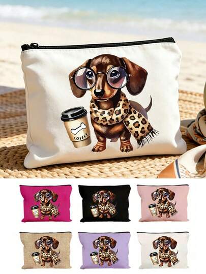 Tas Kosmetik Anak Anjing Lucu, Tas Cuci Perjalanan Poliester Ringan dan Bebas Bau, Tas Kanvas Multifungsi Kartun yang Menyenangkan, Tas Penyimpanan Pengisi Daya, Tas Kosmetik Penting untuk Perjalanan: Tas Perjalanan untuk Anak Perempuan, Tas Resleting untuk Pria dan Wanita, Kosmetik,