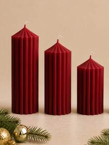 Christmas 4pcs Roman Column Scented Candle Set, Smokeless Scented Candles, Christmas Home Decor Candles, Halloween Decor Candles, Candle Centerpiece, Suitable For Home Decor Gifts - Coarse Gear Pointed Cylinder - View 9